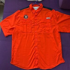 Houston Astros Columbia PFG Performance Fishing Gear Button Down Shirt XL